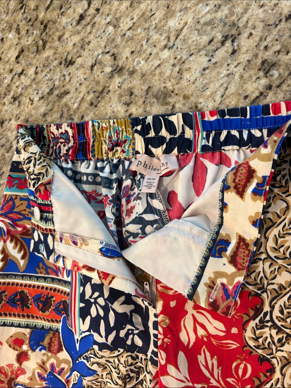 Philosophy | Patchwork Printed Pant with Pockets - Picture 16 of 16